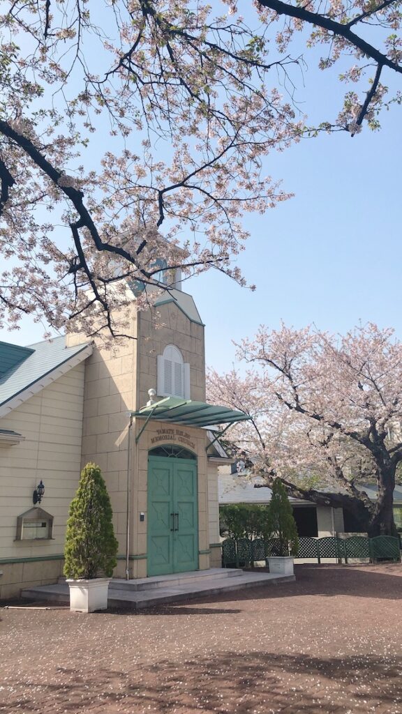 桜がきれいな山手ヘレン記念教会