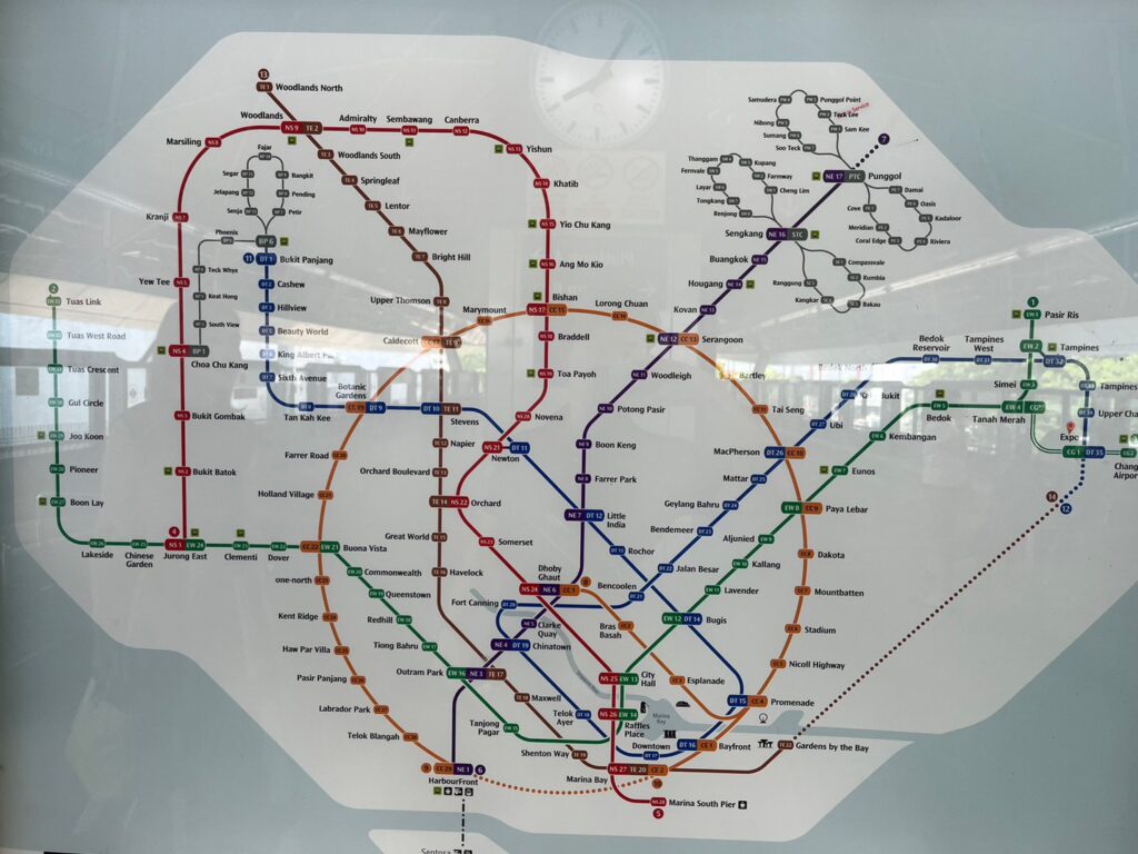 シンガポールの地下鉄（MRT）路線図