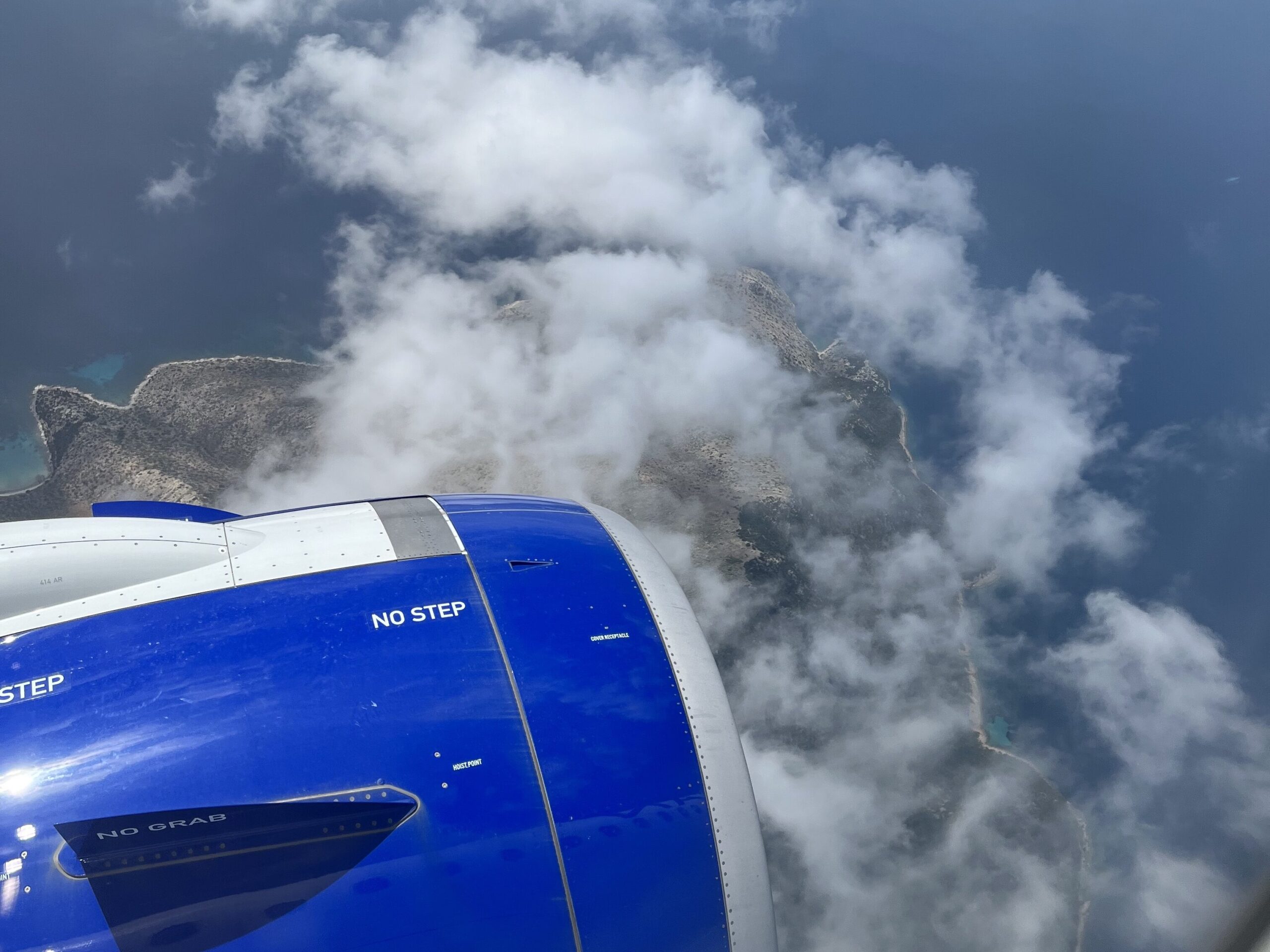 飛行機からのギリシャの眺め